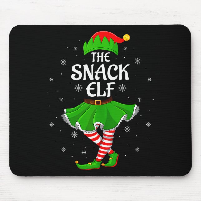 Snack Elf Christmas Family Girls Women Elf Squad X Mouse Mat (Front)