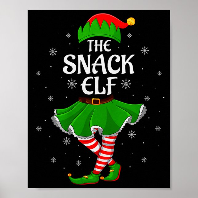 Snack Elf Christmas Family Girls Women Elf Squad X Poster (Front)