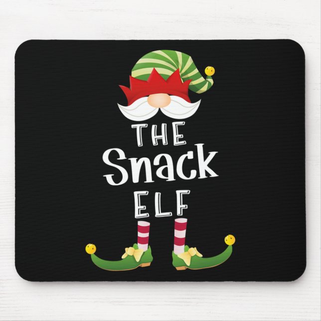 Snack Elf Group Christmas Funny Pajama Party  Mouse Mat (Front)
