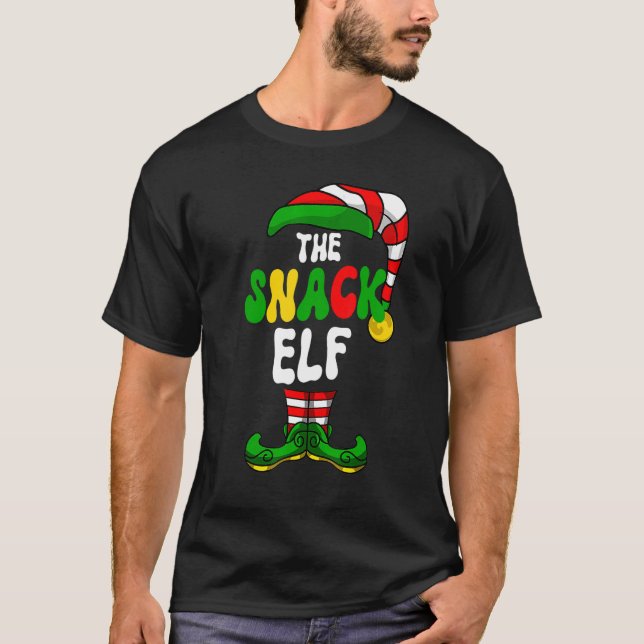 Snack Elf Pajama Matching Group Christmas Holiday  T-Shirt (Front)