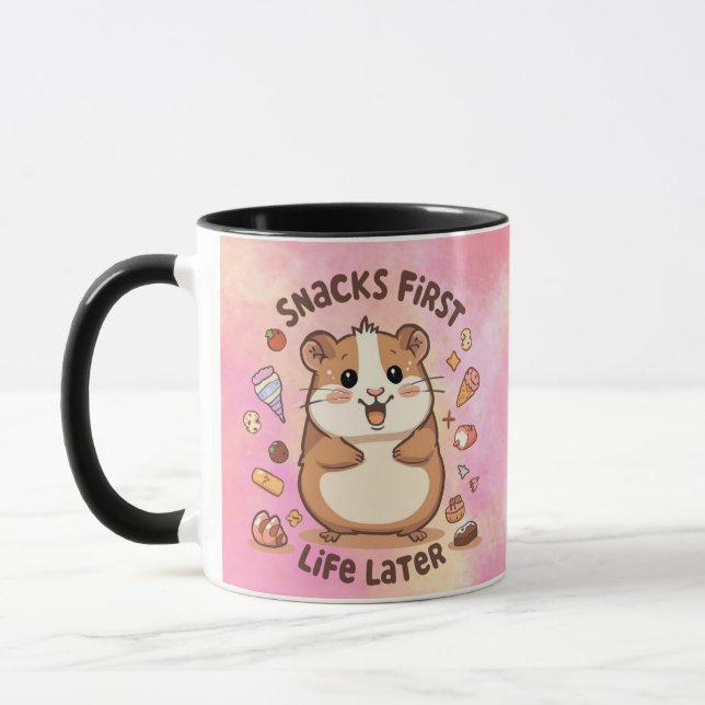 Snack First, Life Later Mug – Funny Snack Lover  (Left)