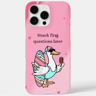 Snack First, Questions Later Shirt | Cool Duck iPhone 16 Pro Max Case