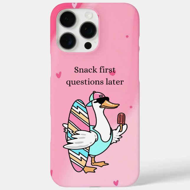 Snack First, Questions Later Shirt | Cool Duck  Case-Mate iPhone Case (Back)