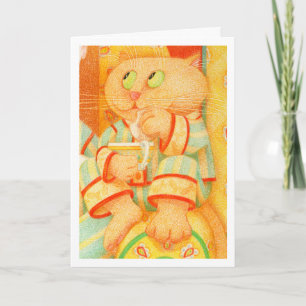 SNACK KITTY Birthday Card