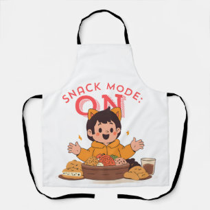 Snack Mode: ON – Cute Cartoon Character with Snack Apron
