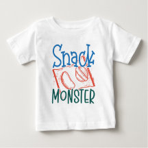 Snack Monster Funny and Cute Baby White