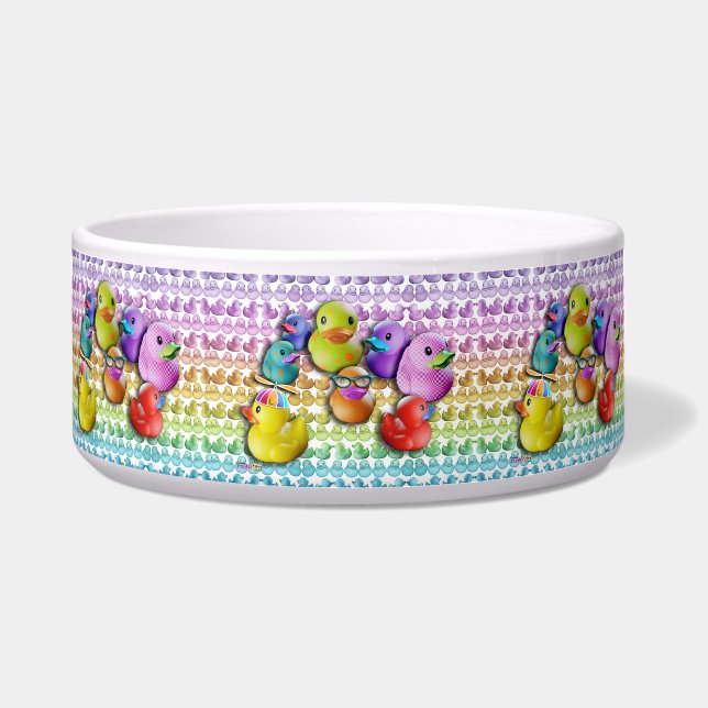 SNACK or PET BOWLS Small & Large - RUBBER DUCKIES (Front)