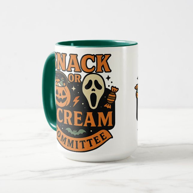 Snack or Scream Committee | Halloween Mug (Front Left)