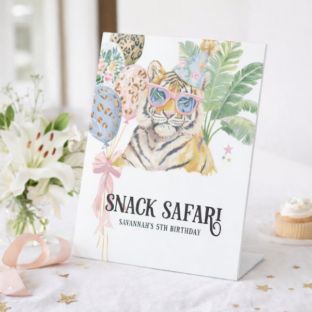 Snack Safari Jungle Birthday Party Pedestal Sign (Creator Uploaded)