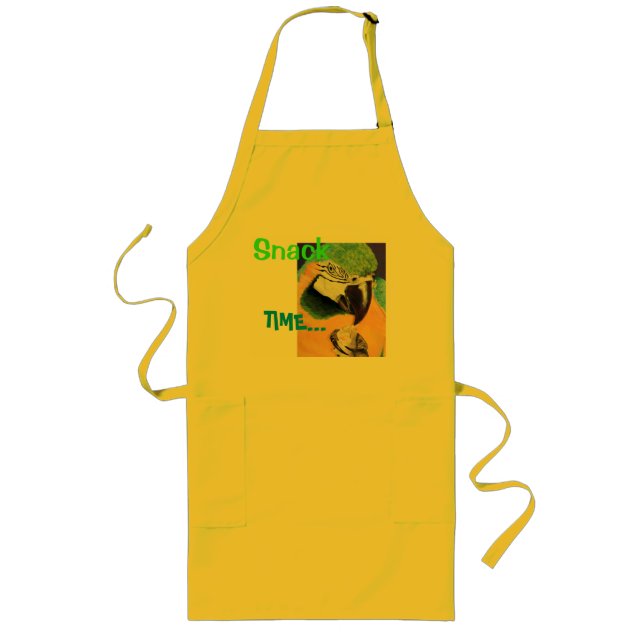 "Snack Time" Blue & Yellow Macaw Fine Art Apron (Front)
