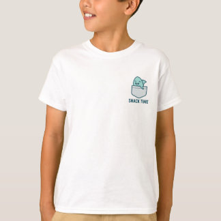 Snack Time – Cute Pocket Shark Design T-Shirt