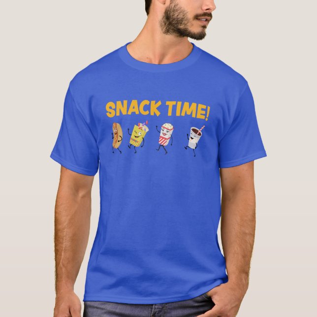 Snack Time! Retro Candy Popcorn T-Shirt (Front)