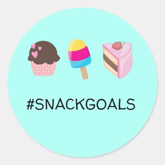 #SNACKGOALS Cupcake Popsicle Cake Slice Classic Round Sticker (Front)