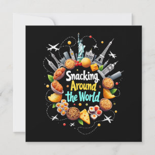 Snacking Around The World Fast Food Travel Travele Thank You Card