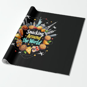 Snacking Around The World Fast Food Travel Travele Wrapping Paper