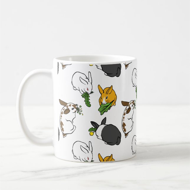 Snacking Bunnies Coffee Mug (Left)