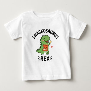 Snackosaurus Rex Cute Dinosaur Snack Design Baby T-Shirt