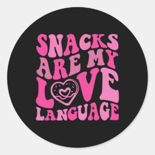 Snacks Are My Love Language Toddler Funny Valentin Classic Round Sticker