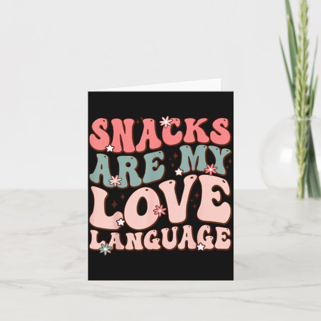 Snacks Are My Love Language Valentine Day Kids Boy Card (Front)