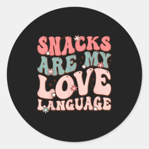 Snacks Are My Love Language Valentine Day Kids Boy Classic Round Sticker