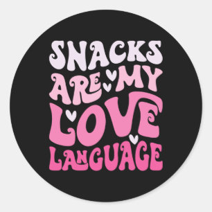 Snacks Are My Love Language Valentine Day Kids Boy Classic Round Sticker