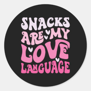 Snacks Are My Love Language Valentine Day Kids Boy Classic Round Sticker