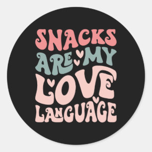 Snacks Are My Love Language Valentine Day Kids Boy Classic Round Sticker