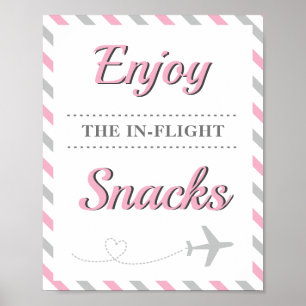Snacks Food Table Travel Aeroplane Airline Party Poster