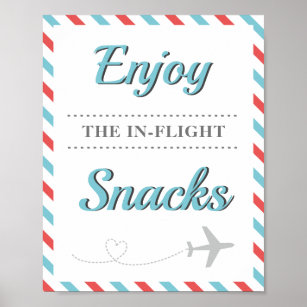 Snacks Food Table Travel Aeroplane Airline Party Poster