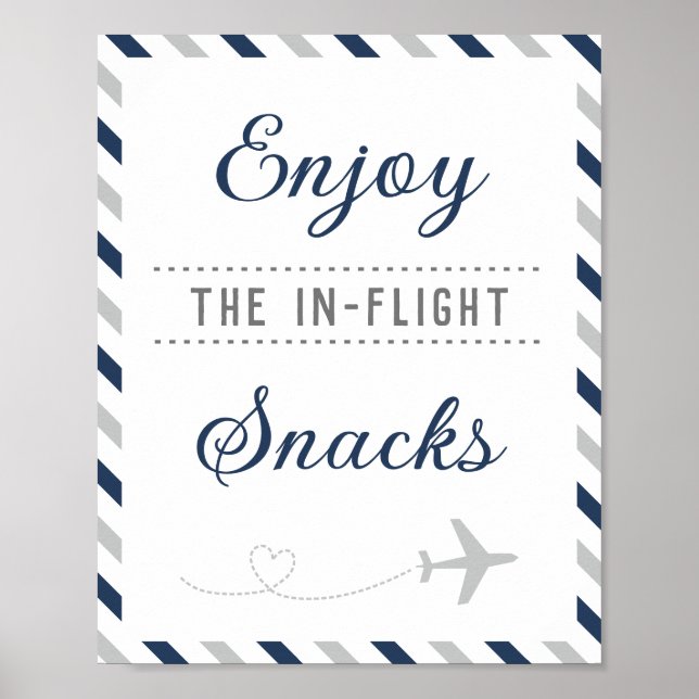 Snacks Food Table Travel Airplane Airline Party Poster (Front)