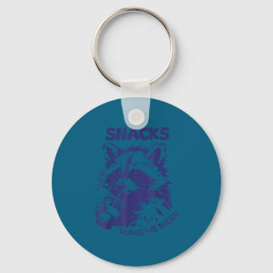 Snacks Make Me Nice Raccoon Animal Sarcastic Sayin Key Ring