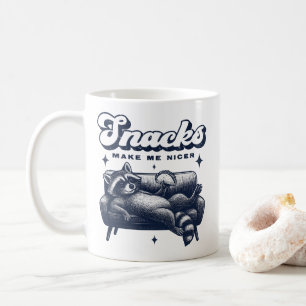 Snacks Make Me Nicer Funny Raccoon Animal Tacos Coffee Mug