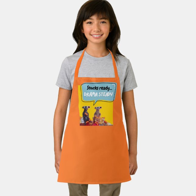 Snacks Ready, Drama Steady Apron (Insitu)