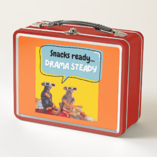 Snacks Ready, Drama Steady Metal Lunch Box