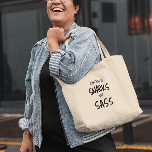 Snacks & Sass Funny Cool Quirky Modern  Tote Bag