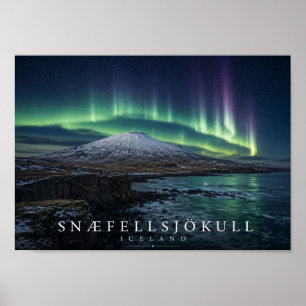 Snæfellsjökull Glacier Volcano Iceland A4 Poster