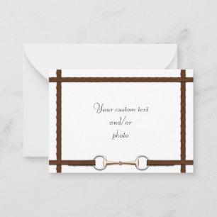 Snaffle Bit & Laced Reins Equestrian Horse Photo Card