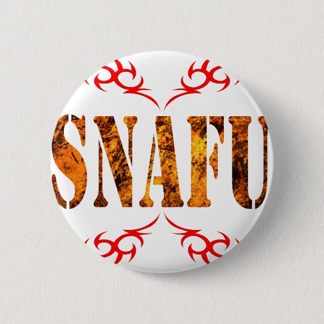 SNAFU 6 CM ROUND BADGE (Front)