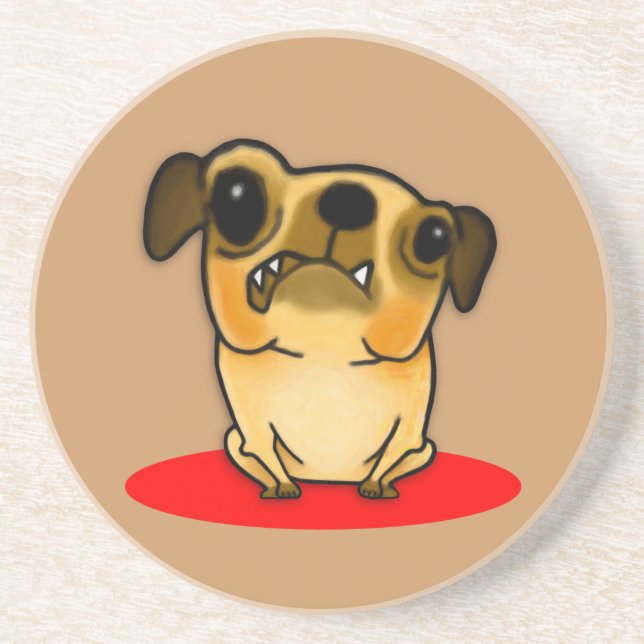 Snaggle Tooth Pug Coaster (Front)