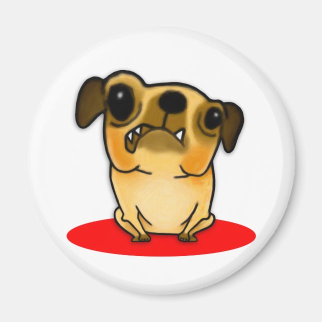 Snaggle Tooth Pug Magnet (Front)