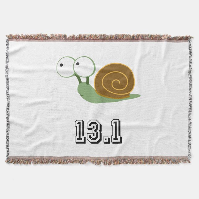 Snail 13.1 (half marathon) throw blanket (Front)