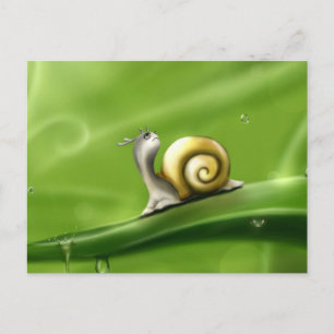 snail-83672 snail drops rain drawing children' ill postcard