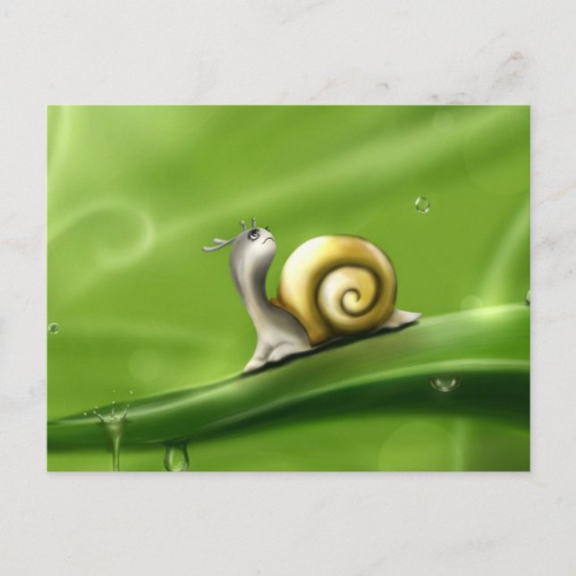 snail-83672 snail drops rain drawing children' ill postcard (Front)