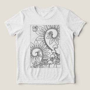 snail and a little bee with flowers Tri-Blend shirt