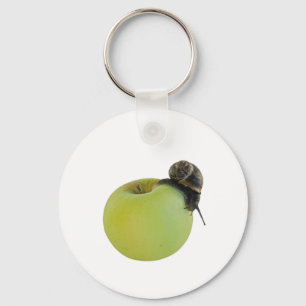 Snail and apple key ring