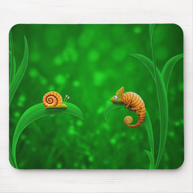 Snail and Chameleon Mouse Mat (Front)