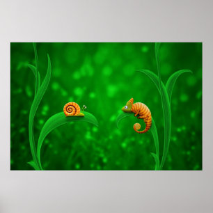 Snail and Chameleon Poster