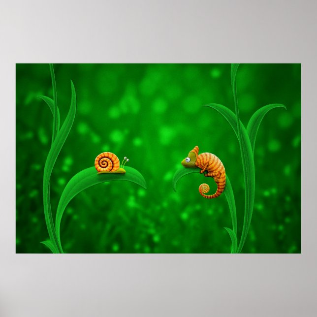 Snail and Chameleon Poster (Front)