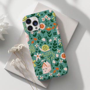 Snail and Flowers Cute Garden Botanical Case-Mate iPhone 14 Pro Max Case
