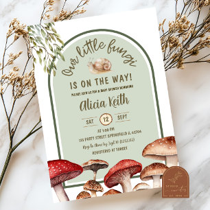 Snail and Mushroom Forest Baby Shower Invitation